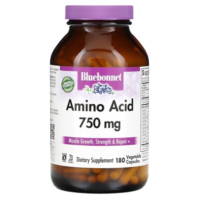 Bluebonnet Nutrition Amino Acid , 750 mg, 180 Vegetable Capsules