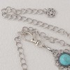 Anna-Kaci Women's Waist Chain Belt with Floral Links and Turquoise Stone Accents - Silver - 4 of 4