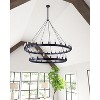 Dewdrop 55'' Wagon Wheel Chandelier 48 Lights Matte Black E12 Dimmable Adjustable Pole for Foyer Dining Room - 4 of 4