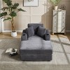 Corduroy Chaise Lounge Sofa,Upholstered Accent Chair with Cup Holder and Storage Pocket,Modern Lounge Chair for Living Room or Bedroom-Koiai - 2 of 4