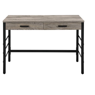 NicBex Home Office Desk 36" Modern Writing Desk with 2 Drawers with Metal Slides, Chrome Wooden Desktop and Metal Legs for Office, Study