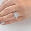 Pompeii3 1 Ct T.W. Diamond Halo Moissanite & Lab Created Engagement Ring in 10k White Gold - 4 of 4