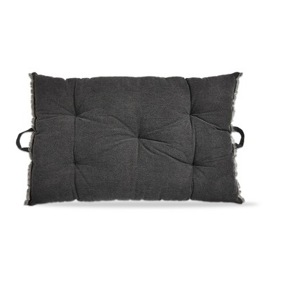 TAG 40"x26" Black Cotton Yarn Dyed Stone Wash with Handles Accent Decorative Throw Pillow Poly Filled Insert Rectangle Machine Washable