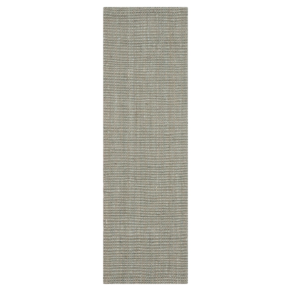 Gray Solid Loomed Runner 2'3inx11' - Safavieh