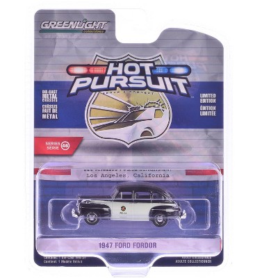 1947 Ford Fordor "LAPD (Los Angeles Police Department)" Black & White "Hot Pursuit" Series 1/64 Diecast Model Car by Greenlight