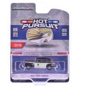 1947 Ford Fordor "LAPD (Los Angeles Police Department)" Black & White "Hot Pursuit" Series 1/64 Diecast Model Car by Greenlight - 1 of 4