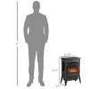 Syemin Indoor Fireplaces 22" Electric Fireplace Heater, Freestanding Fire Place Stove with Overheating Protection, Black, 15.4"*9.4"*22.4" - 3 of 4