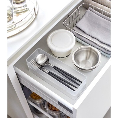 Small White Stackable Clear Plastic Drawer Organizers
