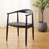 Walda Leathr Woven Accent Chair - ACH1010A - Black - Safavieh - 4 of 4