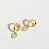 Girl's Opal Heart Dangle Hoop Gold Plated Sterling Silver Earrings - In Season Jewelry - 4 of 4