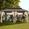 EROMMY 12' X 20' Hardtop Gazebo Aluminum Frame Gazebo with Galvanized Steel Double Roof - 3 of 4