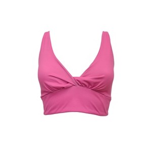 Ada Organic Cotton Twist Around Sports Bra - Pink Aster - LEZAT - 1 of 4