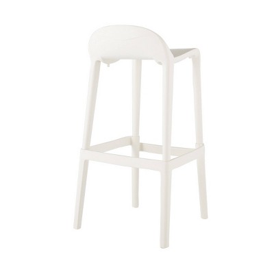 Lagoon Joyous 25" White Saddle Style Barstool, Set of 2