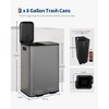 Double Trash Can with Lid, Step-on Kitchen Stainless Steel Garbage Cans, PP Inner Buckets, Liner Rim - 2 of 4