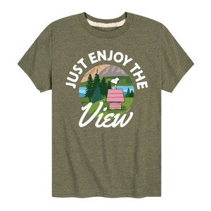Boys' - Peanuts - Just Enjoy The View Short Sleeve Graphic T-Shirt - 1 of 4