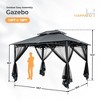 HAPPATIO Patio Soft Top Canopy Gazebo, Ventilated Double Roof & Mosquito Netting, Outdoor Gazebo with Metal Frame - 2 of 4