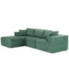Dovelina Modular Plush Corduroy Sectional Sofa 3-Seat Sofa,Modern Comfy Upholstered Sofa L-Shape Couches with Soft Pillows - 2 of 4