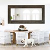 MAYEERTY Full-Length Mirror Solid Wood Wide Edge Hollow Right Angle Rectangle Weathered White 71x31x2in No Stand - 4 of 4