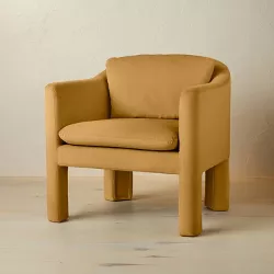 Linaria Fully Upholstered Velvet Accent Chair Mustard - Opalhouse™ designed with Jungalow™