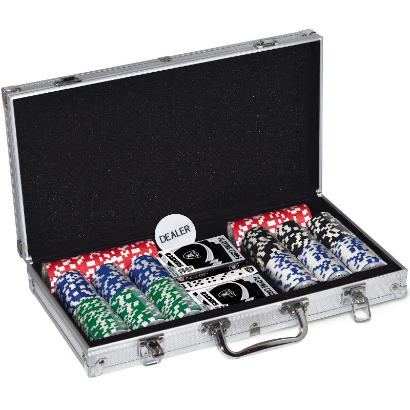 MasterPieces Casino Style 300 Piece Poker Chip Set - NFL Las Vegas Raiders, 4 of 9