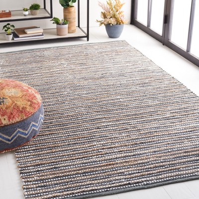 Edgy Elegance Gray Cowhide Handmade Flat Woven Rug