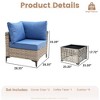 XIZZI Wicker Loveseat Small Couch, 2 Seater Sofa, All Weather Rattan Furniture with Solar Coffee Table for Balcony Yard Poolside Garden - 4 of 4