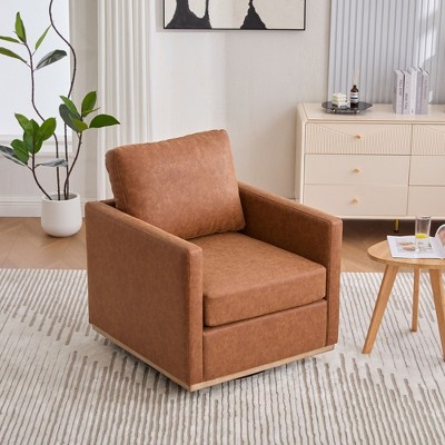 NicBex 30.7"W Square Upholstered Swivel Accent Chair Comfy Sofa Chair, 360 Degree Club Chair, Lounge Chair Armchair for Living Room，Bedroom