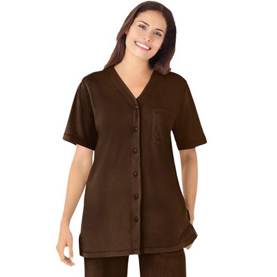 Woman Within Plus Size 7-Day Short-Sleeve Baseball Tunic
