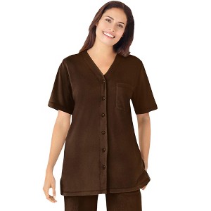 Woman Within Plus Size 7-Day Short-Sleeve Baseball Tunic - 1 of 4