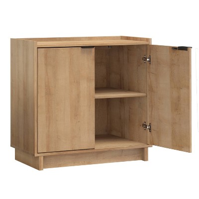 Oak Light Wood Living Room Cabinet with Adjustable Shelving