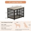 JUJABU 43.3 IN. Gray Furniture style dog crate wrought iron frame door with side openings - 2 of 4