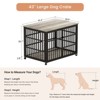 JUJABU 43.3 IN. Gray Furniture style dog crate wrought iron frame door with side openings - image 2 of 4