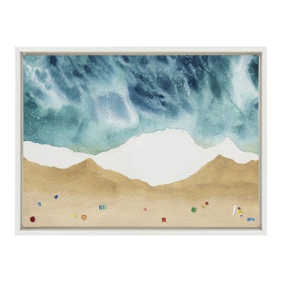 Kate and Laurel Sylvie North Shore Framed Canvas by Janet Meinke-Lau, 18x24, White