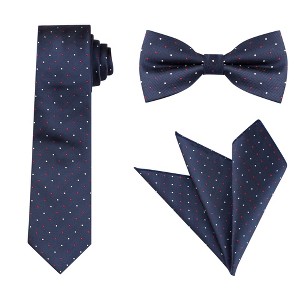 INSPIRE CHIC Polka Dots Pocket Square Tie Set - 1 of 4