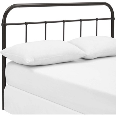 Modway Serena Rustic Farmhouse Style Steel Metal Queen Headboard Size in Brown,
