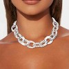 Chunky Choker Necklace Gold Cuban Link Chain Double O Link Necklaces Punk Hip-hop Jewelry for Women - 2 of 4
