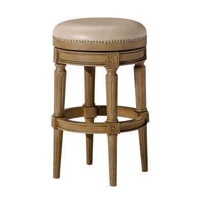 Maven Lane Pullman Backess Kitchen Stool with Vegan Leather Upholstery