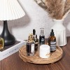 Attop Round Decorative Tray Wood Bathroom Counter Organizer Farmhouse Kitchen Decor Wooden Riser 10" - Brown - 4 of 4