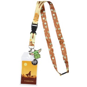 Star Wars The Mandalorian Mando and The Child at Dusk Lanyard ID Holder - 1 of 4