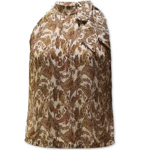 I.N.C International Concepts Womens Paisley Halter Top Shirt, Yellow, Small - 1 of 1