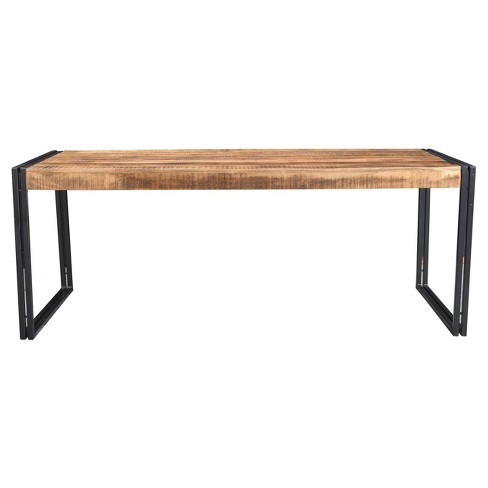 Wooden table deals iron legs