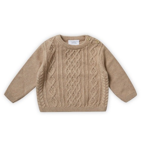 Stellou & Friends 100% Cotton Unisex Cable Knit Sweater For Babies And ...