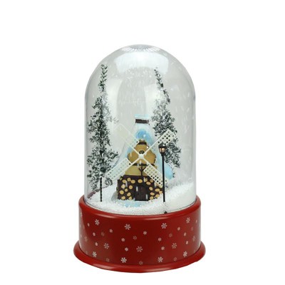 Northlight Lighted Musical Snowing Windmill Christmas Snow Dome - 14"