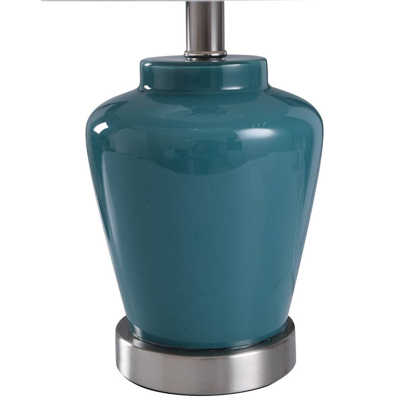 Glass Accent Table Lamp Teal Finish - StyleCraft, 5 of 15
