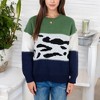 Anna-Kaci Women's Animal Print Color Block Sweater - 3 of 4