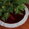 Northlight 48" White and Burgundy Plush Christmas Tree Skirt - 2 of 3