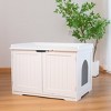 Gulches 30" Hidden Litter Box Enclosure - Stylish Cat Furniture & Side Table in White - 2 of 4