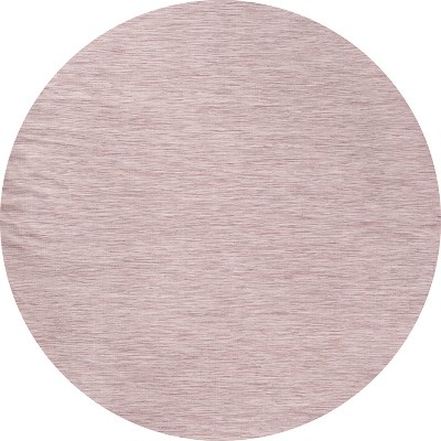 Ethan Pink Round Flatweave Synthetic Area Rug