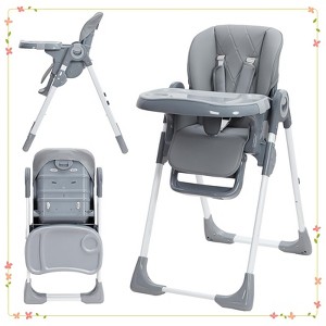 Foldable Infant Highchairs with Removable Tray,Multifunctional Baby High Chair - 1 of 4