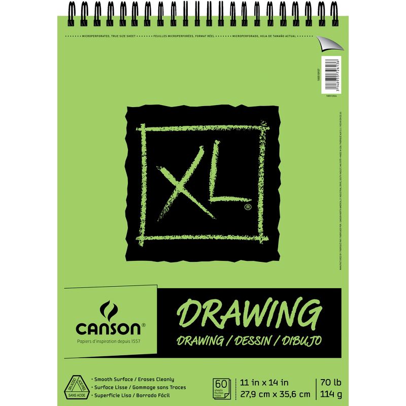 Canson XL Top Wire Drawing Pad, 11 x 14 Inches, 70 lb, 60 Sheets, 1 of 2